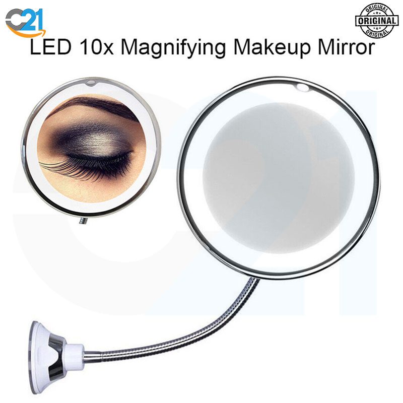 آینه دار آرایشی چراغ دار با بزرگنمایی 10 برابرmirror make up 10x